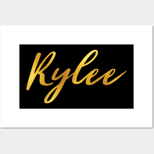 Rylee Name Hand Lettering in Faux Gold Letters Posters and Art